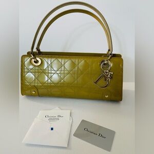 Dior Chartreuse Quilted Shoulder Bag